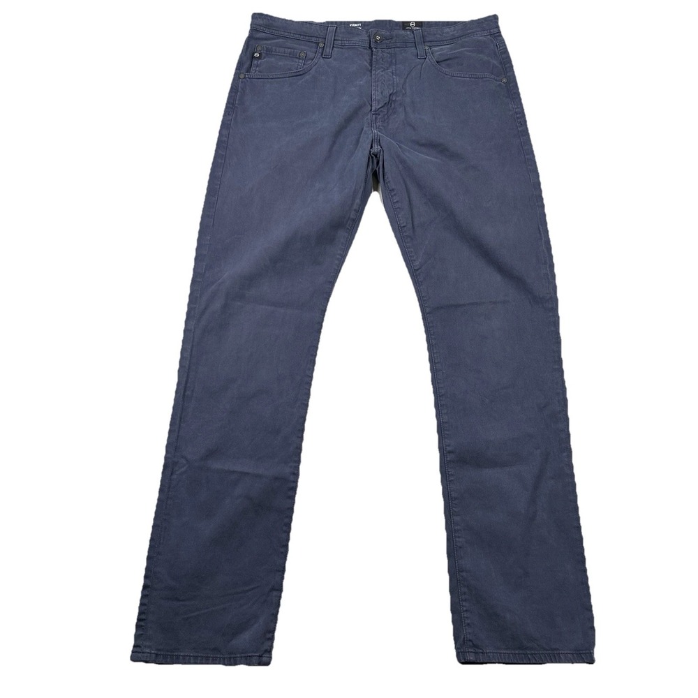 Adriano Goldschmied Pants Mens 34x32 (fit 35x33) Everett Slim Straight Navy Blue